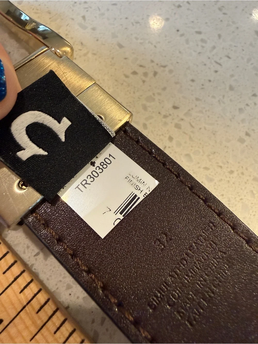 True Religion Reversible LUMIN NOVA REV. BELT WITH GOLD Roller Buckle Size 32
